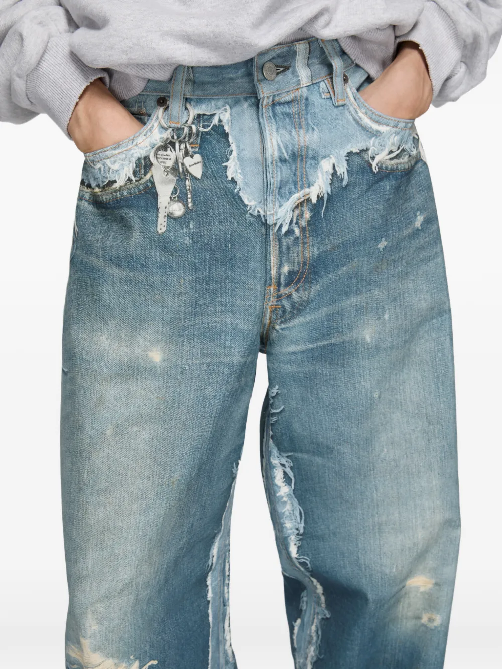 Acne Studios トロンプルイユ ジーンズ | ブルー | FARFETCH JP