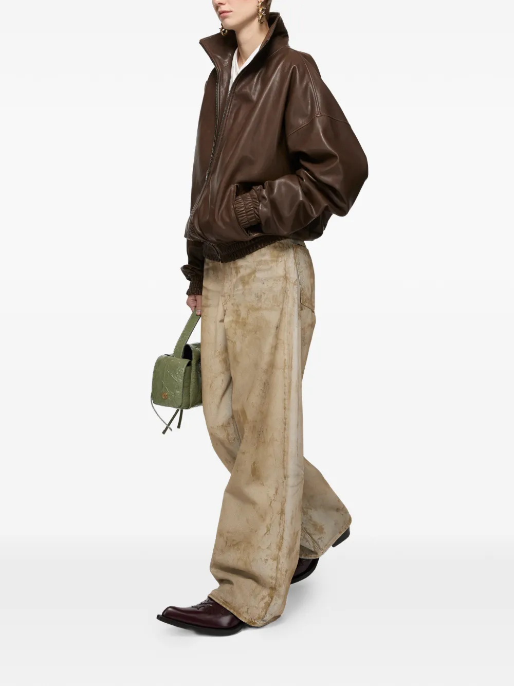 Acne Studios Broek met logopatch - Beige