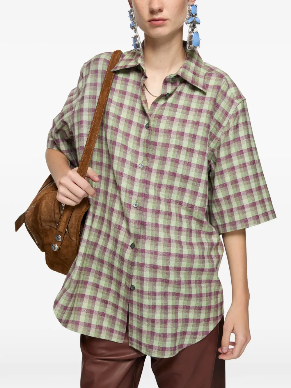 Acne Studios Geruit blouse Groen