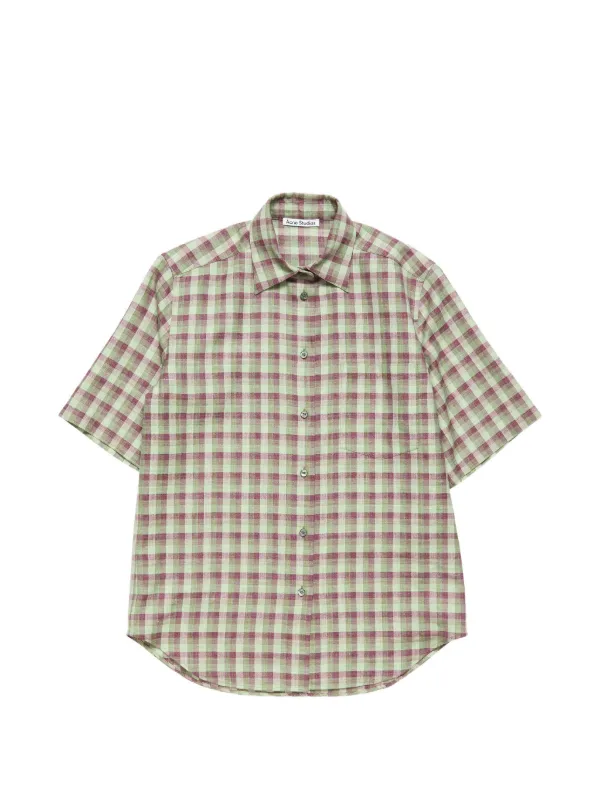 Acne Studios Check Button-up Shirt in Green