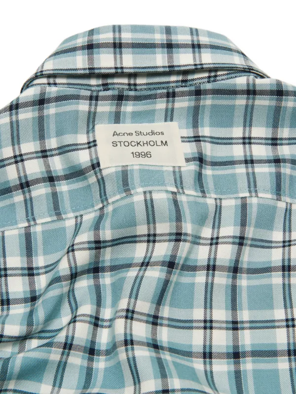 Acne Studios チェック ショートスリーブシャツ | ブルー | FARFETCH JP