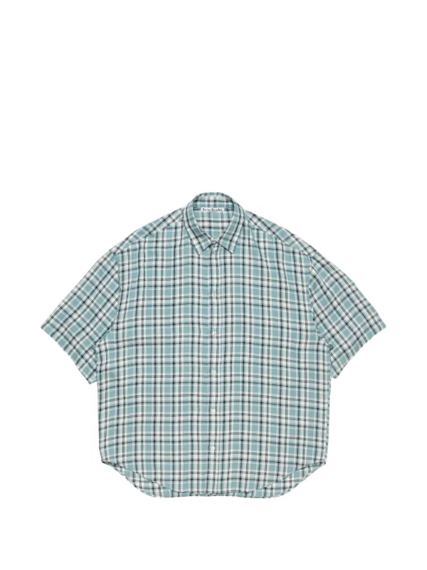 Acne Studios チェック ショートスリーブシャツ | ブルー | FARFETCH JP