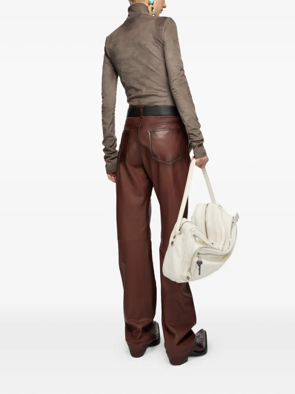 Acne Studios Trompe l'oeil top met hoge hals Bruin