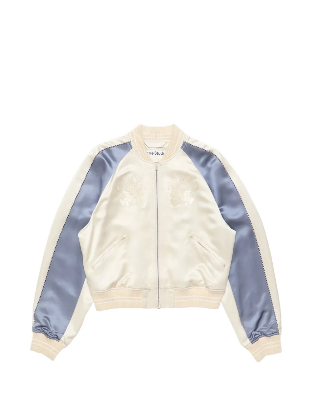 Acne Studios logo-embroidered bomber jacket - Neutrals