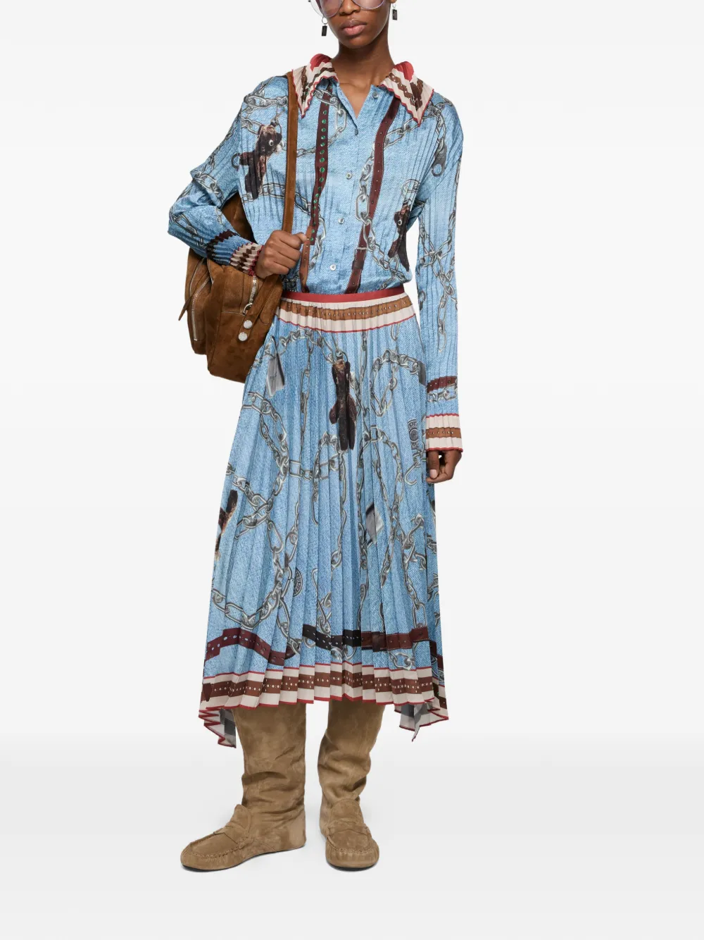 Acne Studios pleated shirt - Blauw