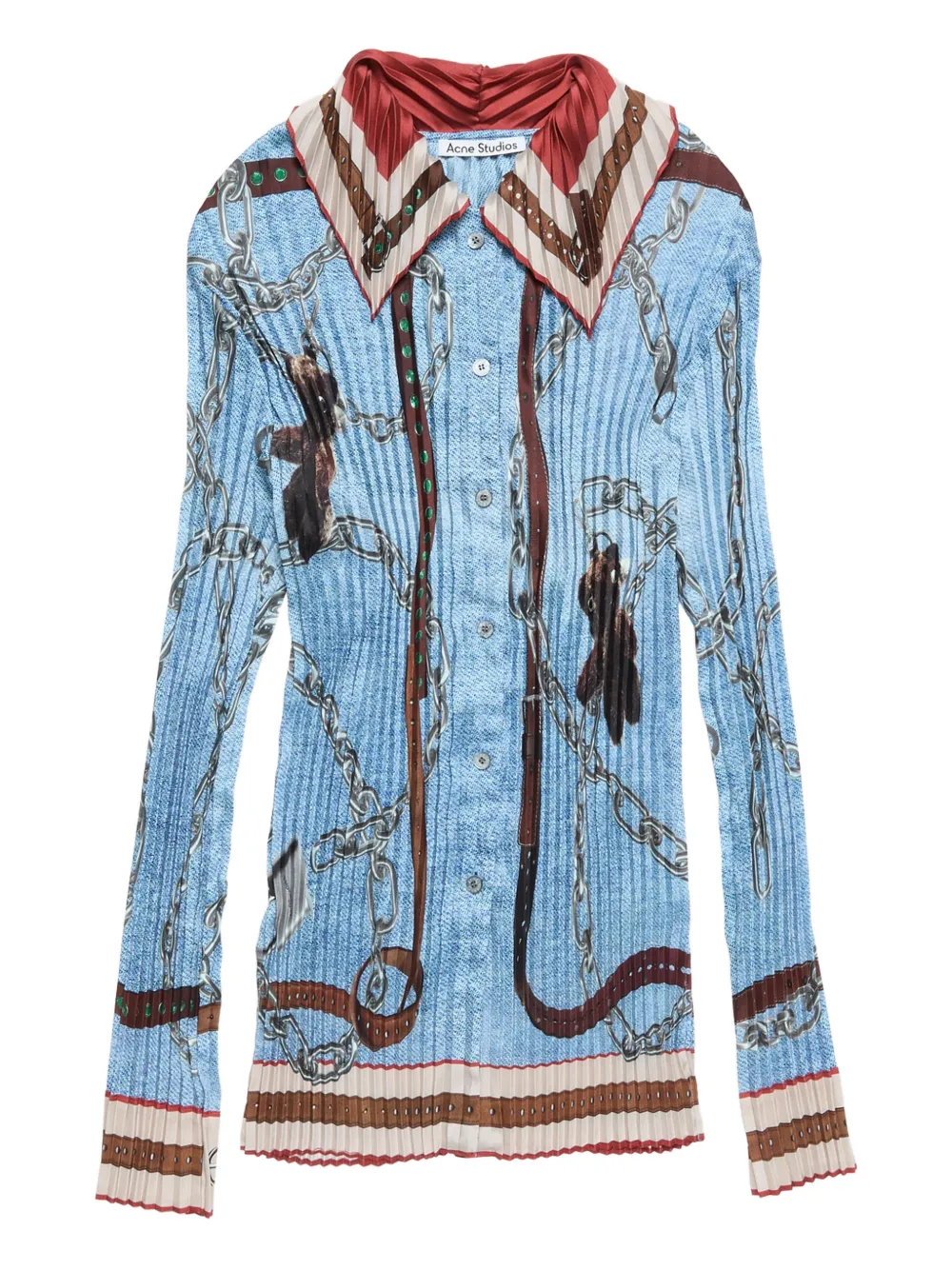 Acne Studios pleated shirt - Blu