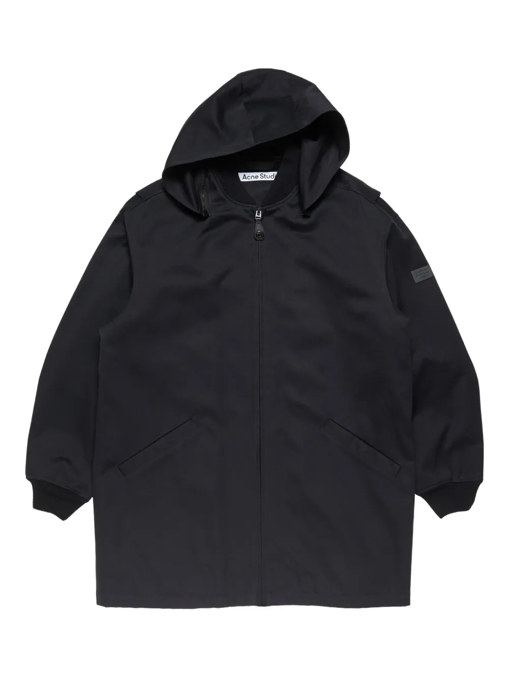 Acne Studios zip-up hooded coat - Nero