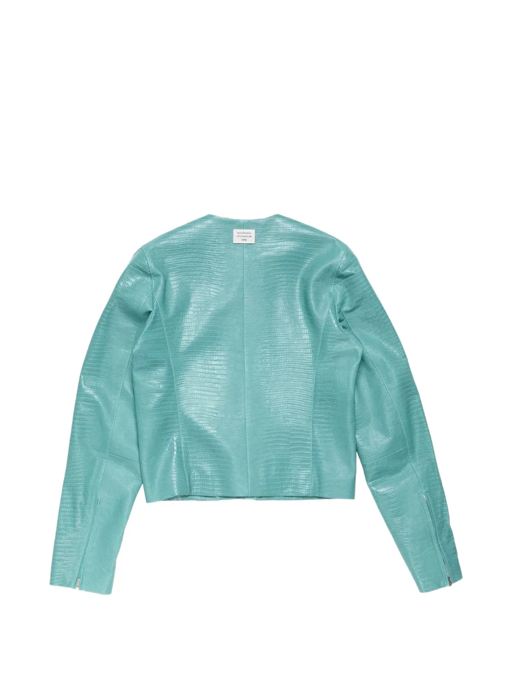 Acne Studios Leren jack met rits Blauw