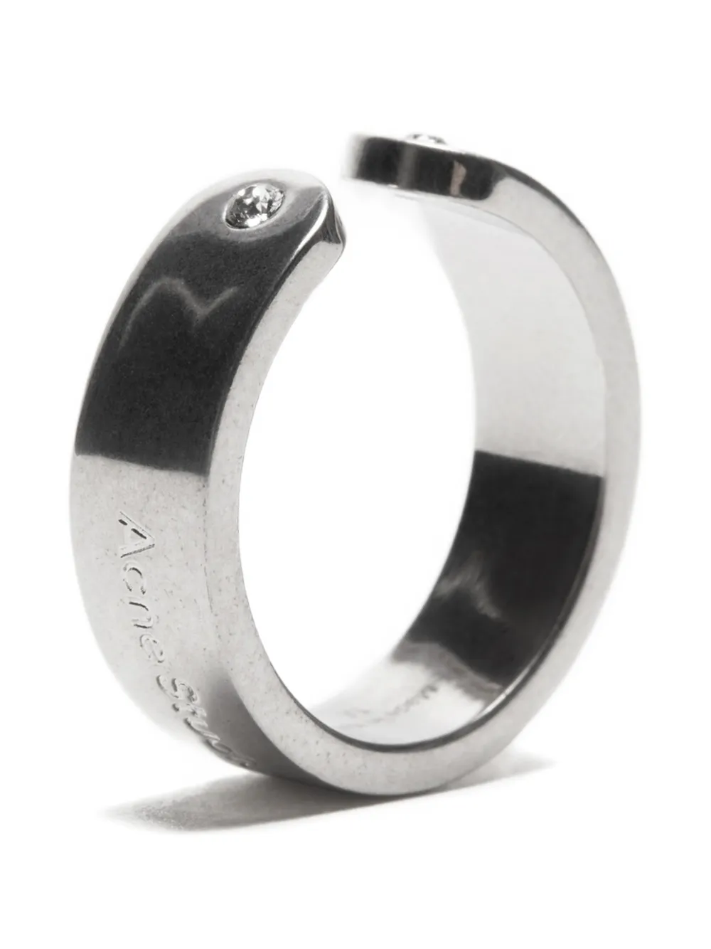 logo-debossed cut-out ring