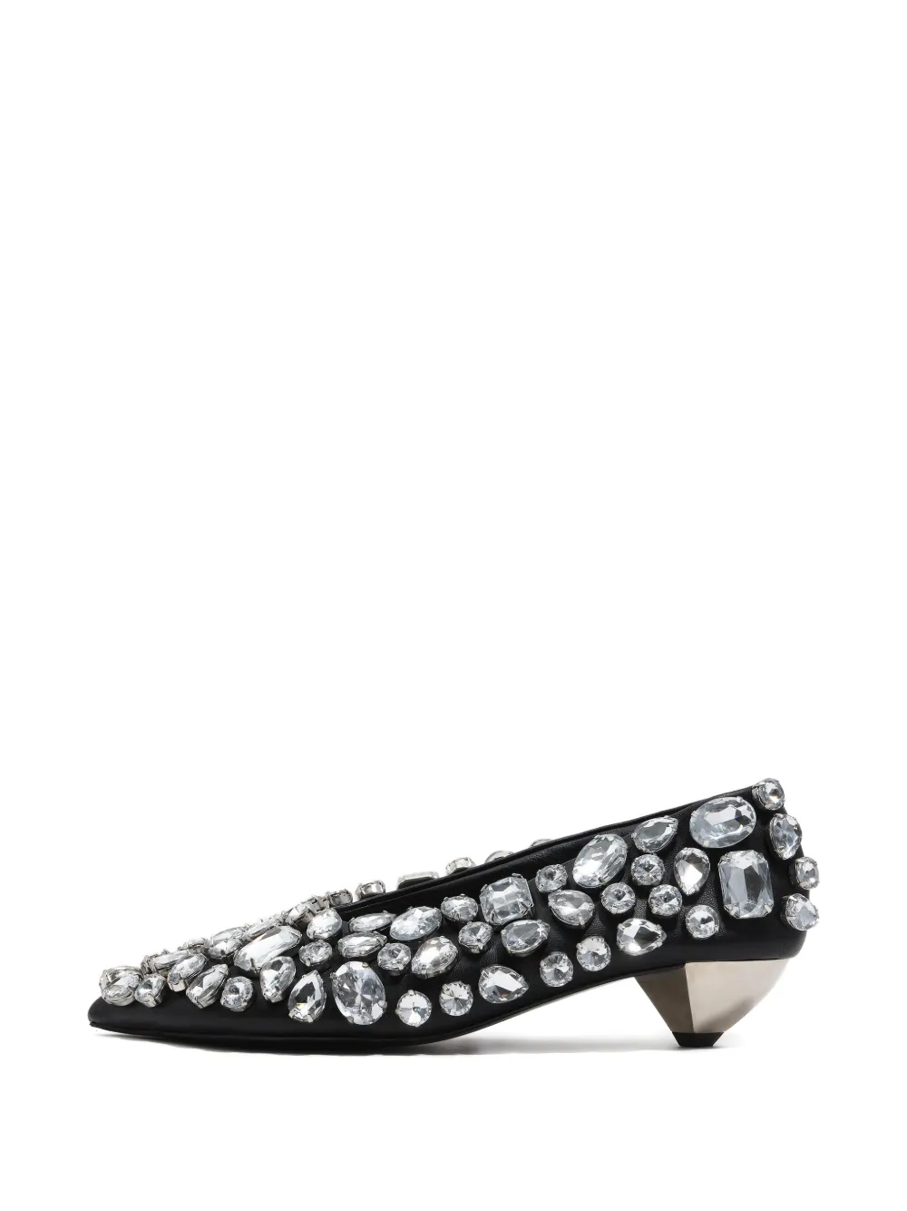 Bimba Y Lola Crystal-embellishment Leather Pumps In Black