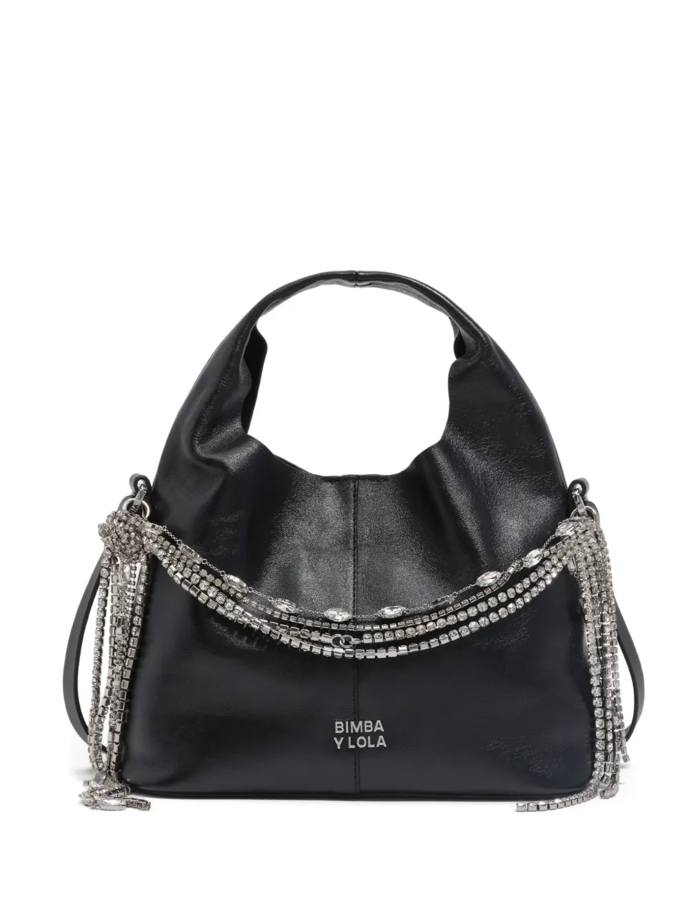 Bimba y Lola Borsa tote con strass piccola - Nero