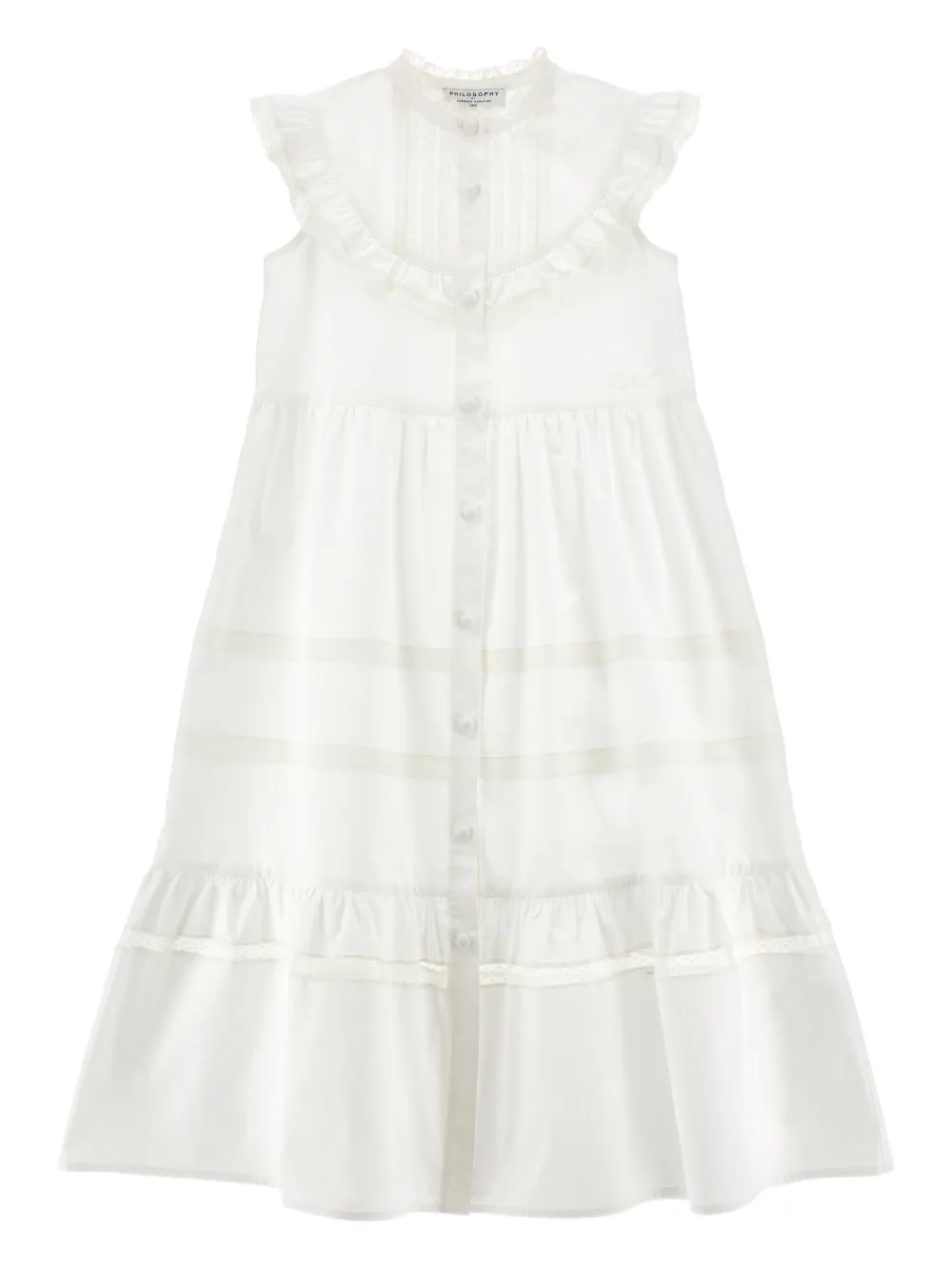 Philosophy Di Lorenzo Serafini Kids ruffled-trim dress - White