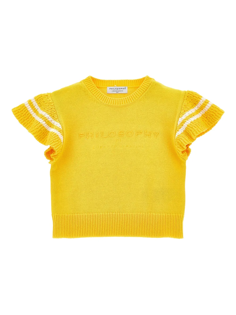 Philosophy Di Lorenzo Serafini Kids Top a righe con ruches - Giallo