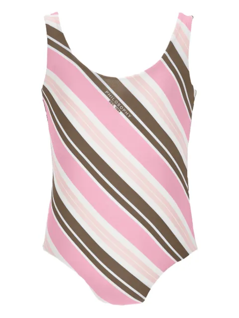 Philosophy Di Lorenzo Serafini Kids 条纹图案连体泳衣