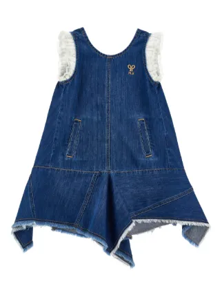 philosophy di lorenzo serafini denim dress Kids Lace Ruffled | Blue Color:Coffee color collection: mostlovednew Fashion show yellow bodycon dress long