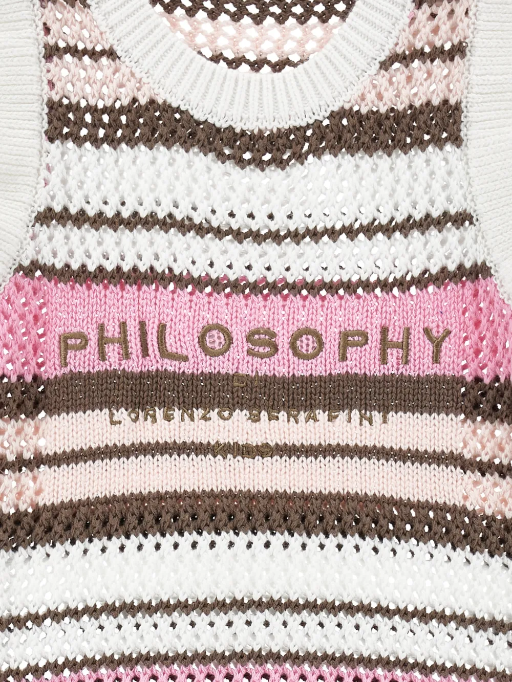 Philosophy Di Lorenzo Serafini Kids Gestreepte jurk Wit