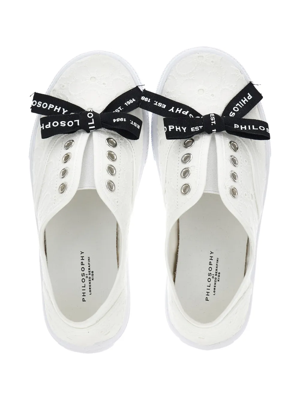 Philosophy Di Lorenzo Serafini Kids Sneakers verfraaid met strik Wit
