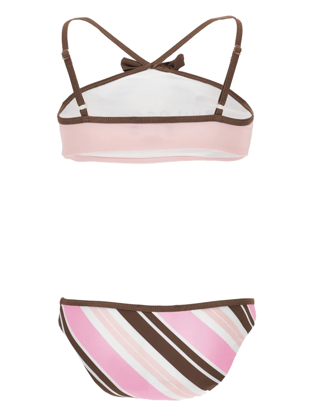 Philosophy Di Lorenzo Serafini Kids Twee gestreepte bikini's met strik Roze
