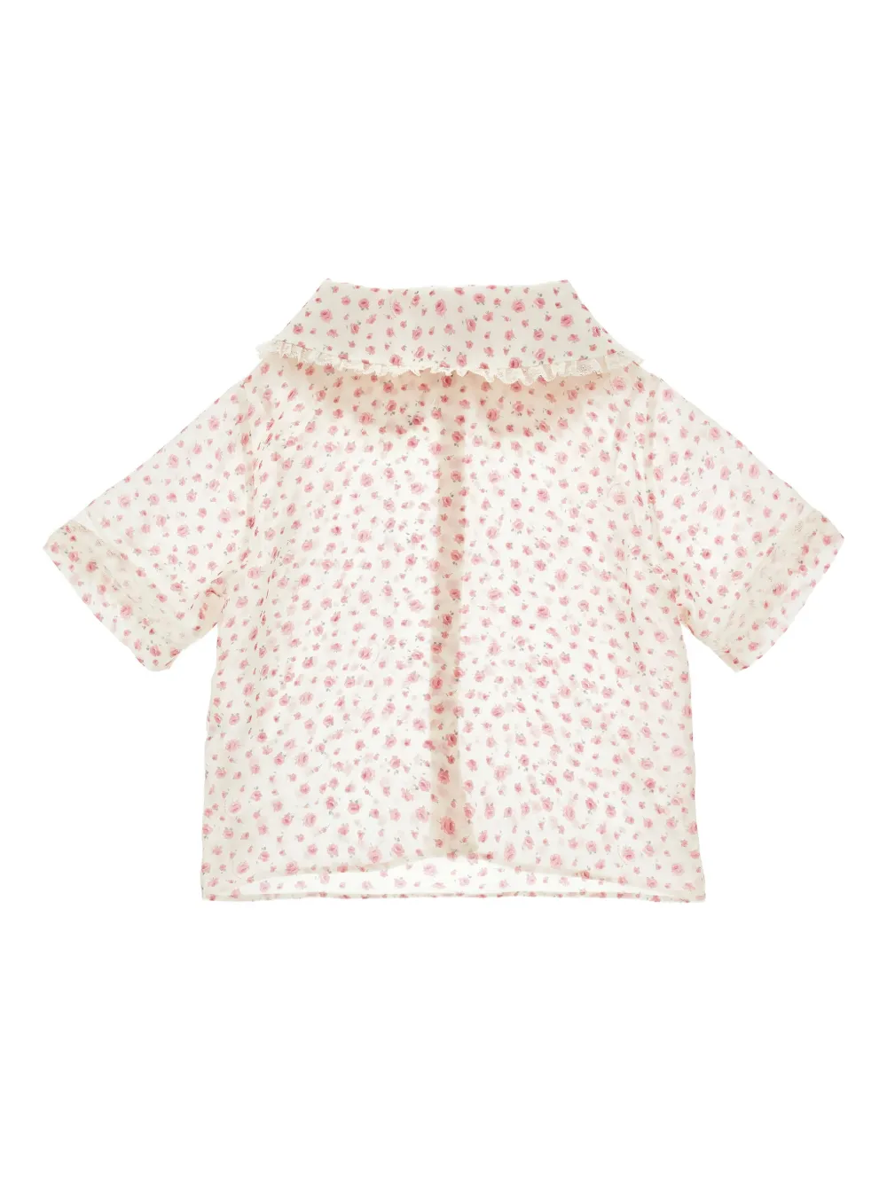 Philosophy Di Lorenzo Serafini Kids Shirt met bloemenkant Beige