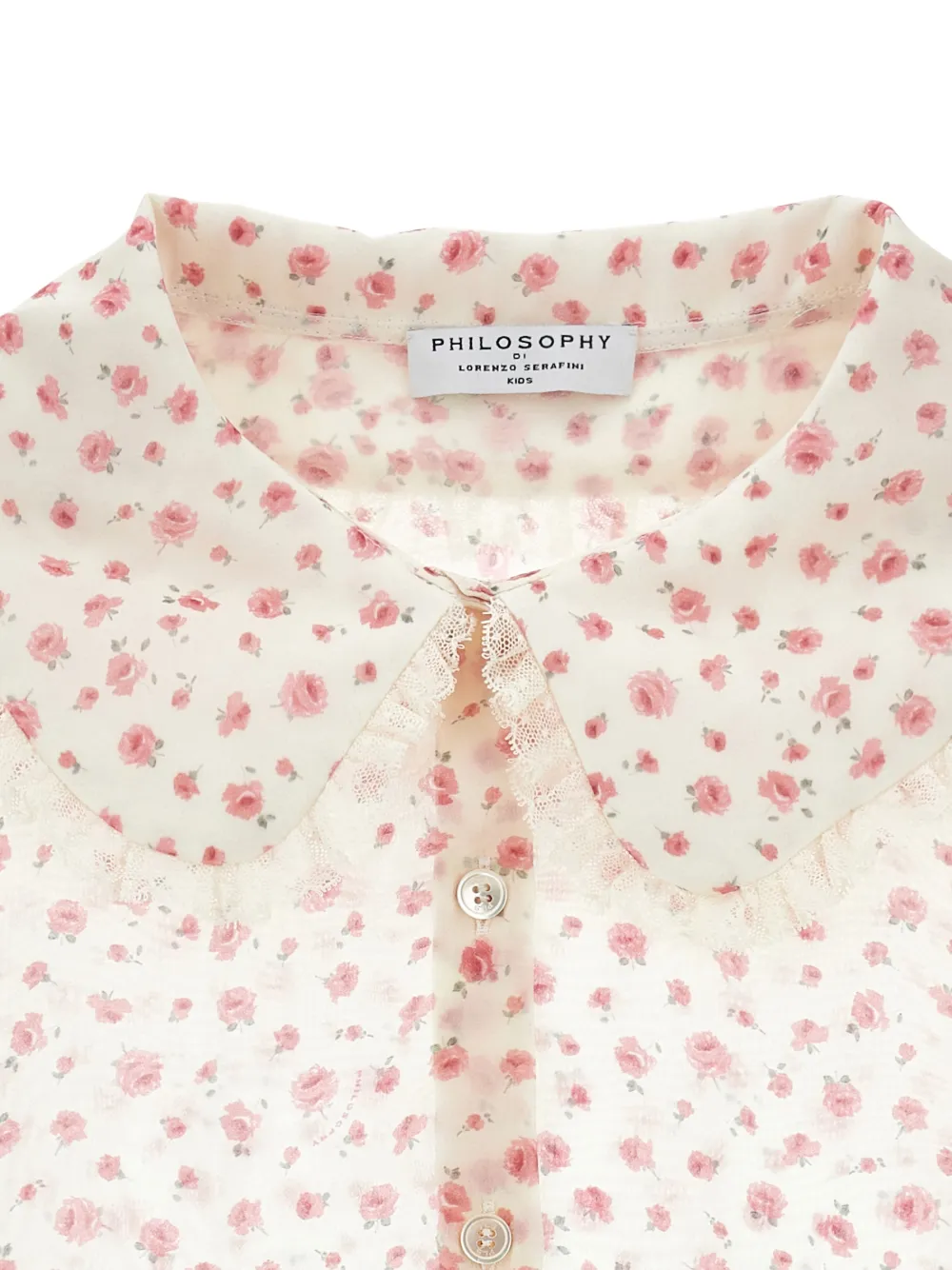 Philosophy Di Lorenzo Serafini Kids Shirt met bloemenkant Beige