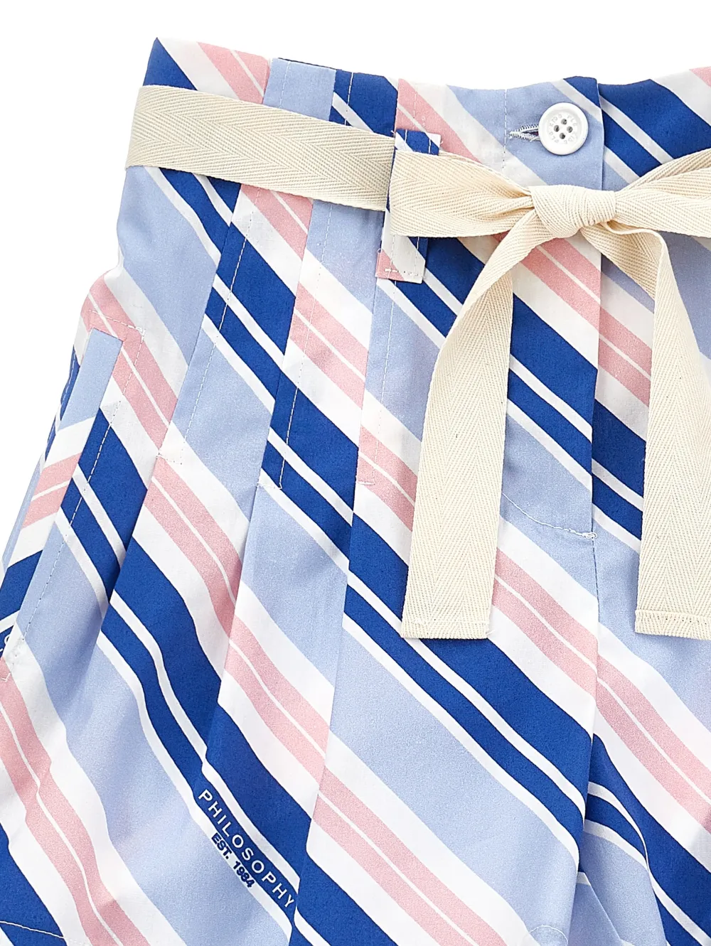 Striped-Belted Shorts