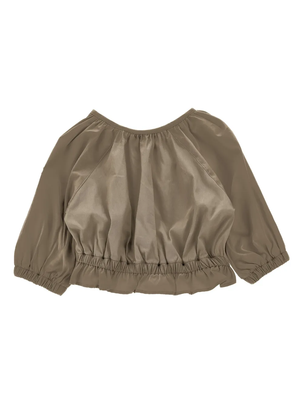  Philosophy Di Lorenzo Serafini Kids Ruffled-buttoned Top - Brown 