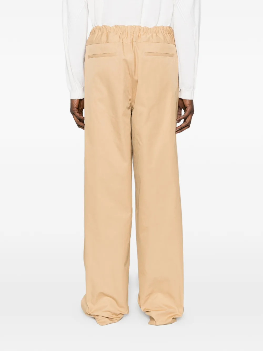 Jil Sander Broek met elastische tailleband Beige