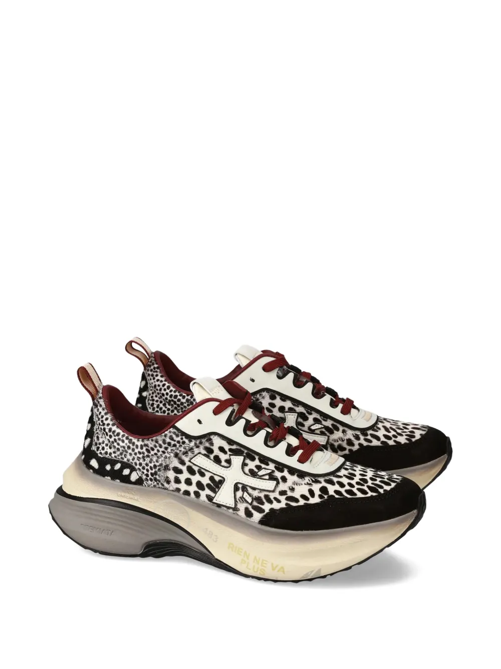 Premiata logo lace-up sneakers Wit