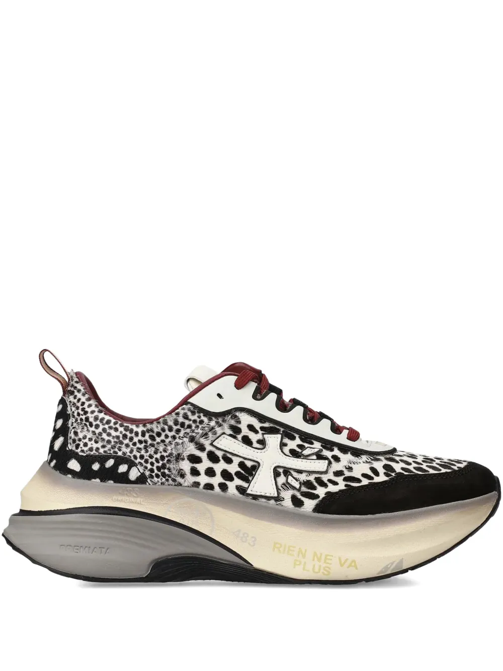 Premiata logo lace-up sneakers Wit