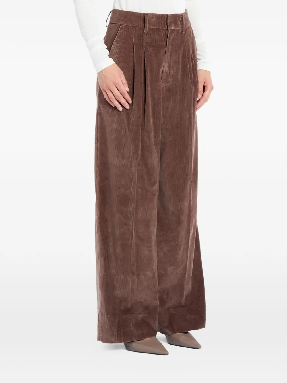 Dondup Eloise Pleated Trousers In Brown