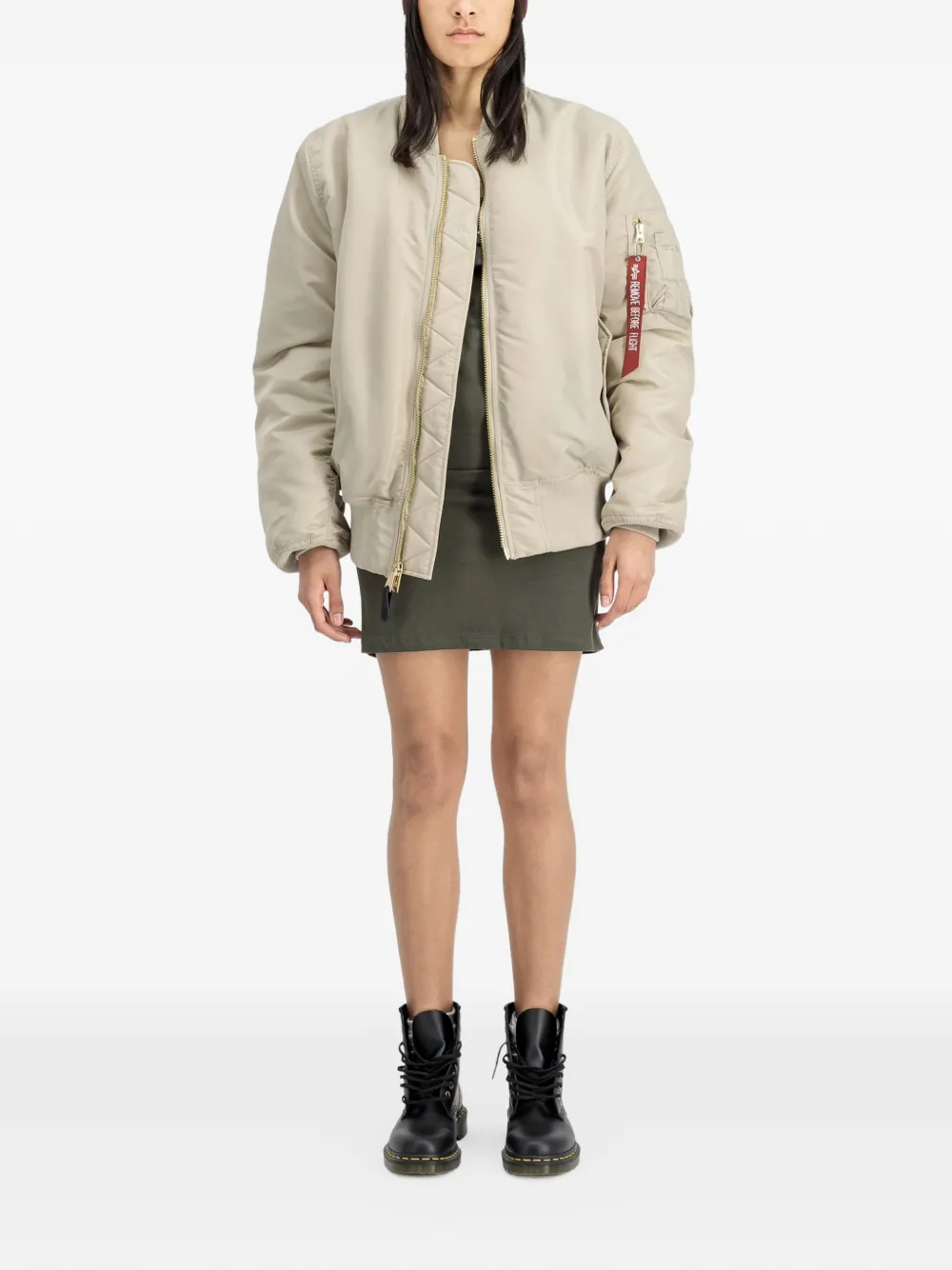 Alpha Industries MA-1 Heritage jack met ritszak Beige