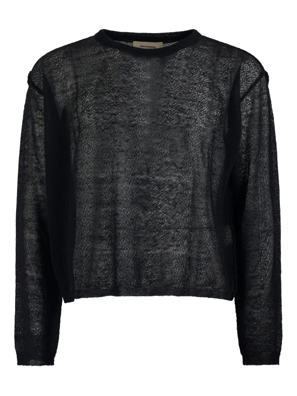 mfpen open-work long-sleeve T-shirt | Black | Image 1