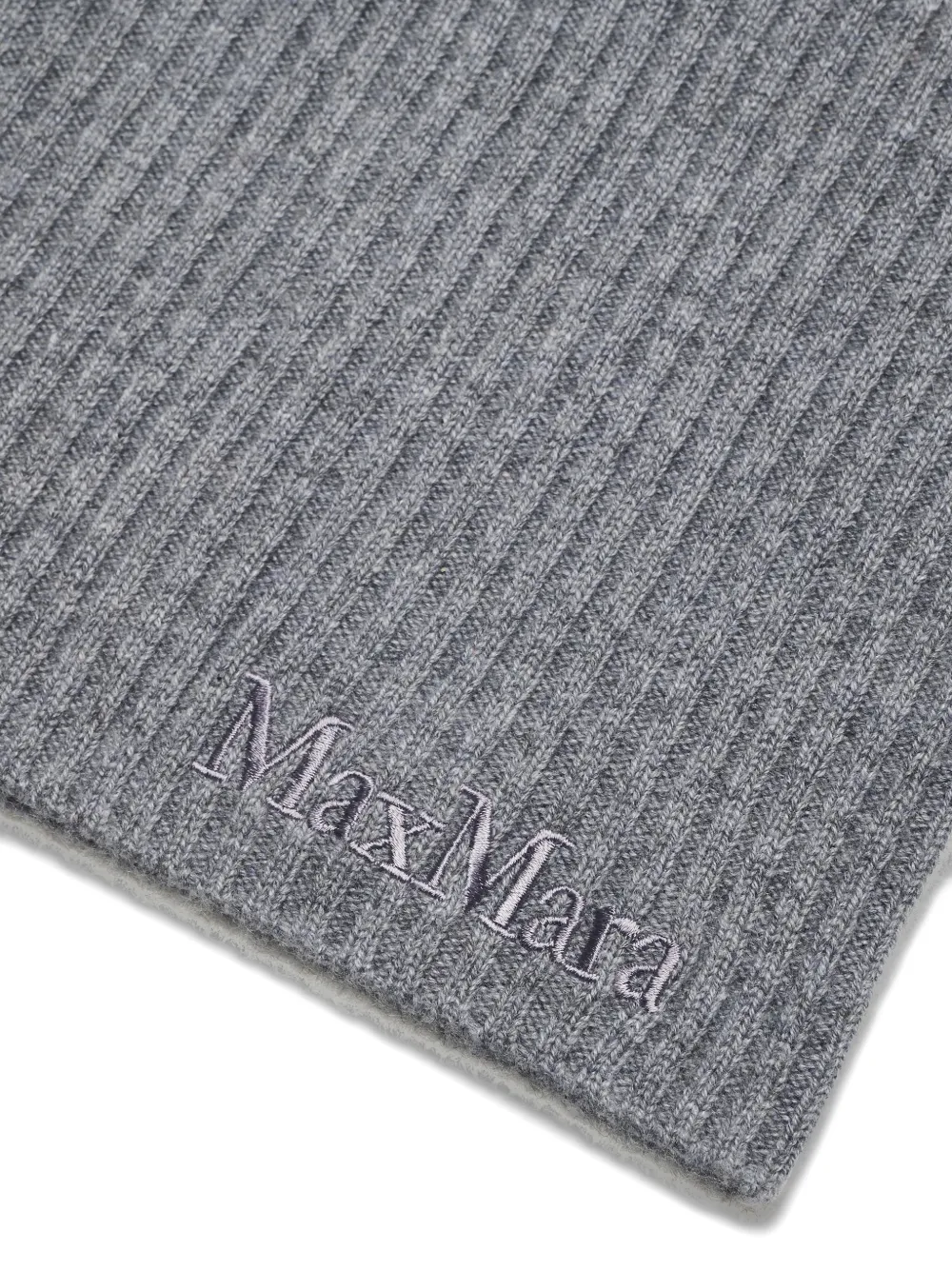 Max Mara Ribber-knit Balaclava In Gray