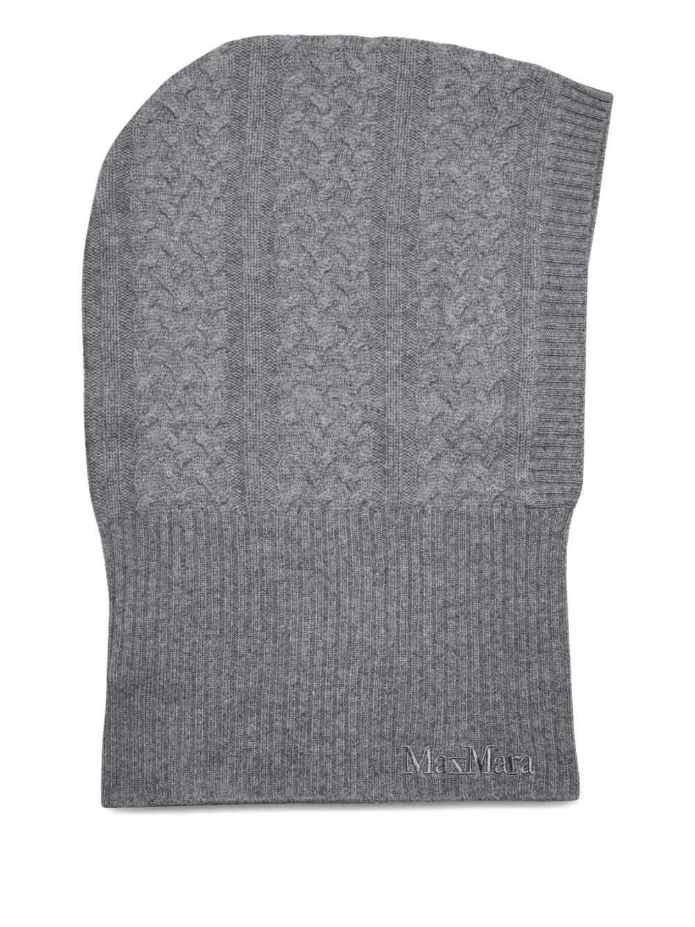 Max Mara Ribber-knit Balaclava In Gray