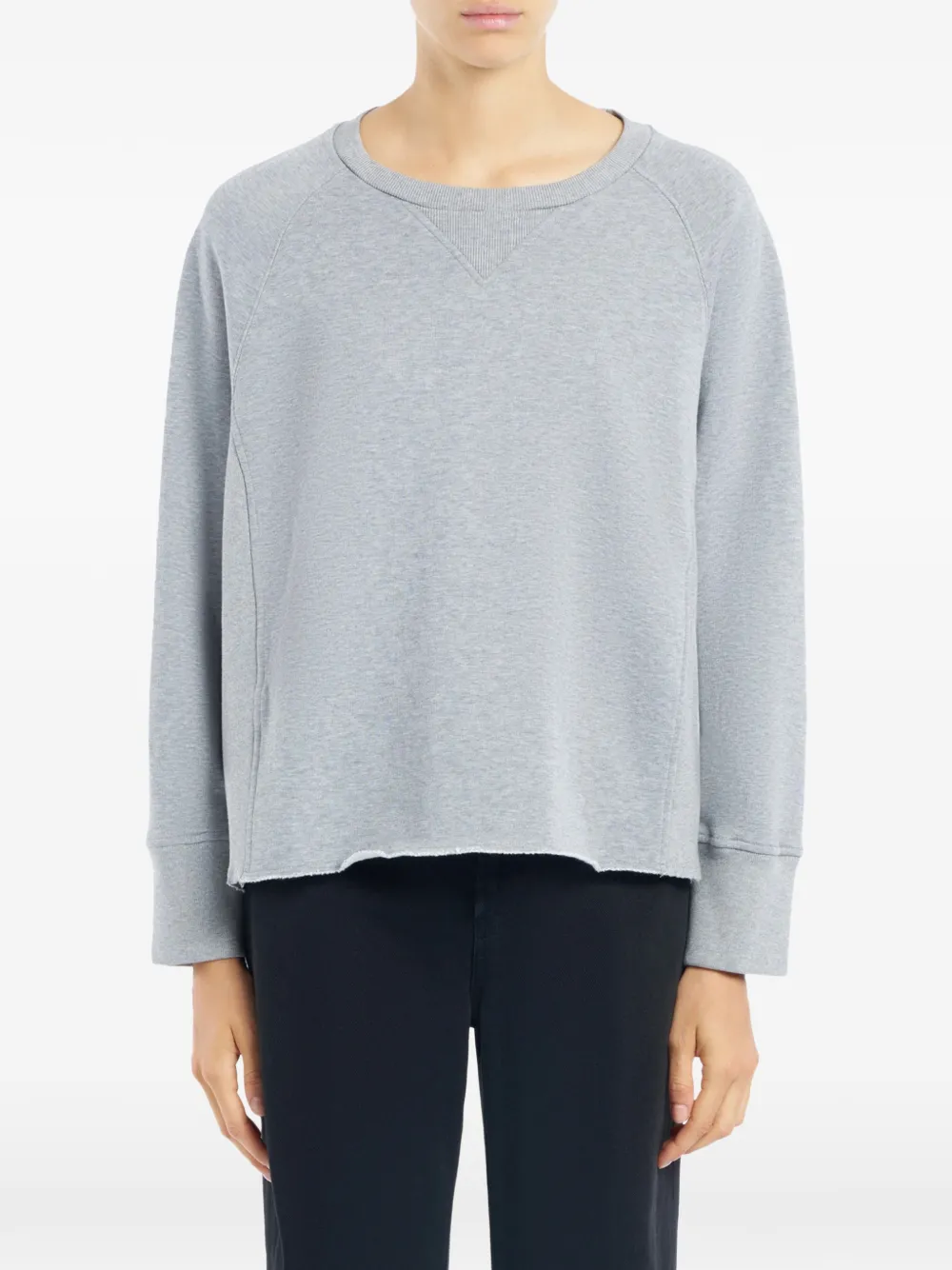 Dondup Raw-hem Crew-neck Sweatshirt In Blue