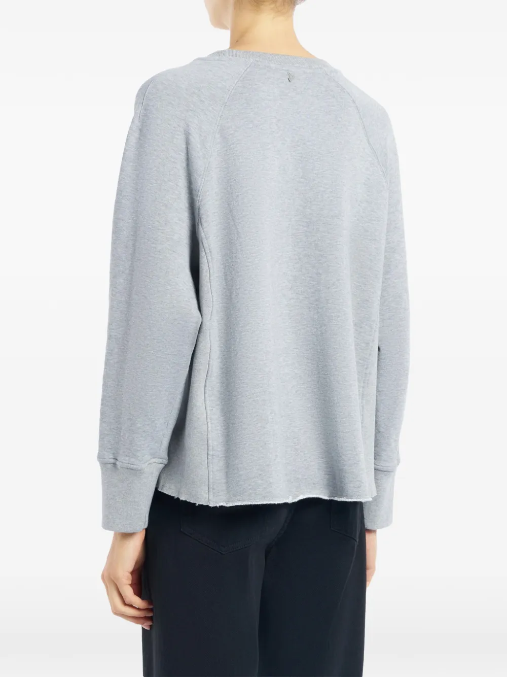 Dondup Raw-hem Crew-neck Sweatshirt In Blue