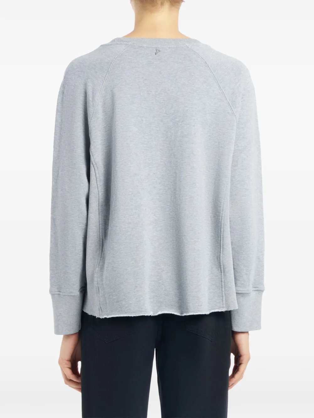Dondup Raw-hem Crew-neck Sweatshirt In Blue