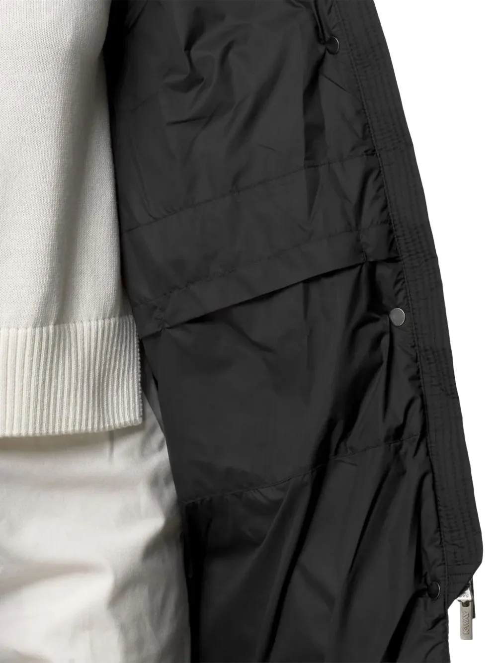 K-way Ruenne Zip-up Coat In Black