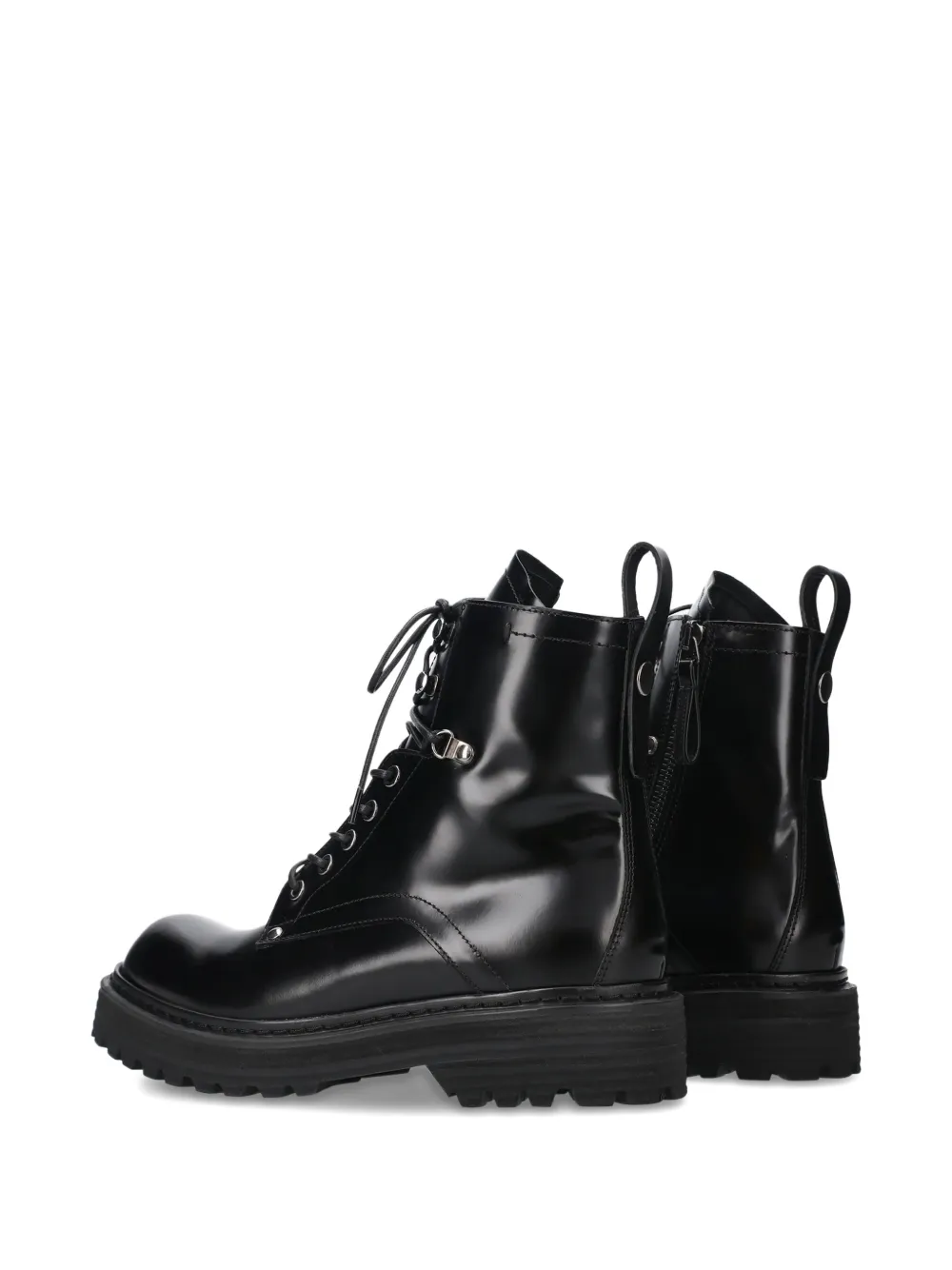 Premiata Lace-up Ankle Boots In Black
