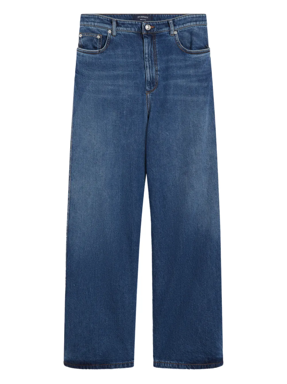 Sportmax Side-pleat Boyfriend Jeans In Blue