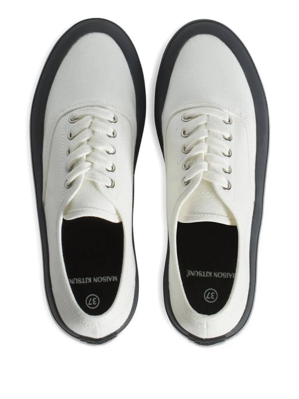 Maison Kitsuné Sneakers met contrasterende zool Wit