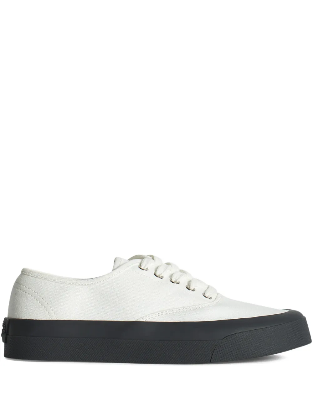 Maison Kitsuné lace-up contrast-sole sneakers - Bianco