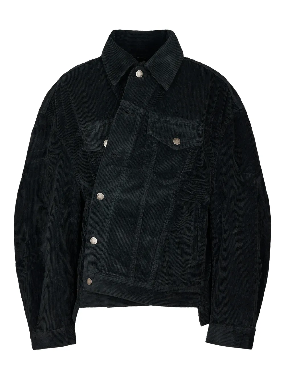 Haikure corduroy button jacket Zwart