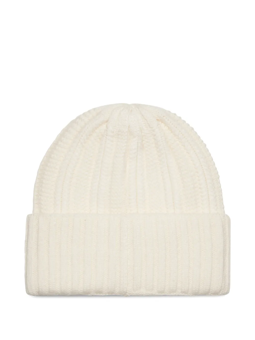 Max Mara Ribbed Patch Beanie In White