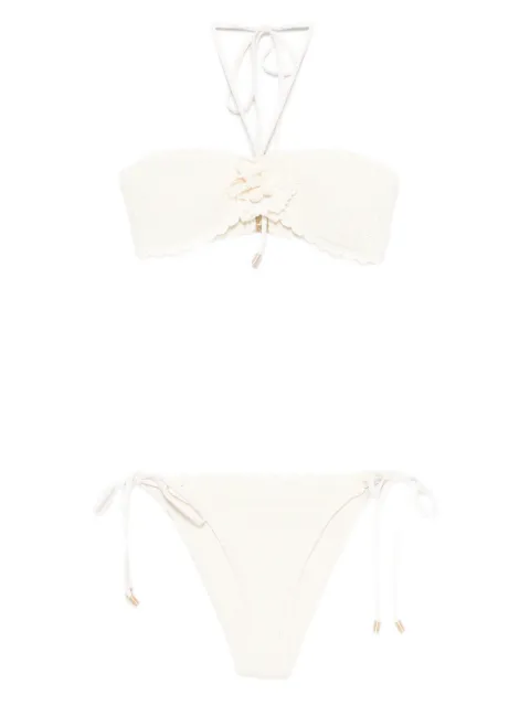 ZIMMERMANN flower-motif crochet-knit bikini