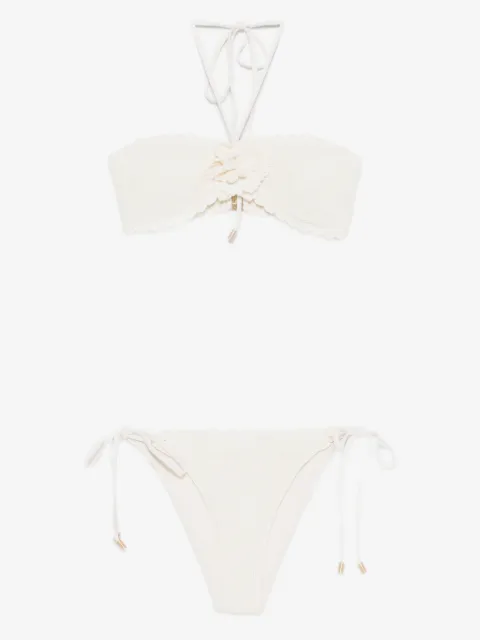 ZIMMERMANN flower-motif crochet-knit bikini