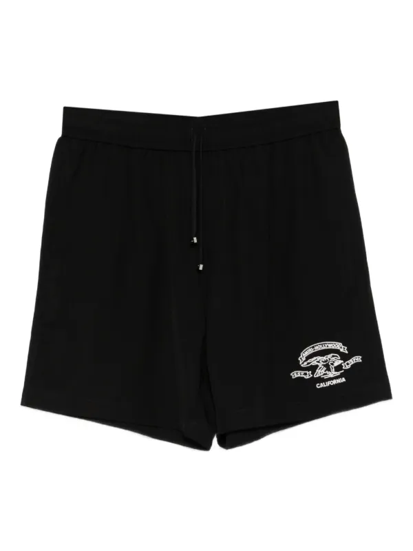 Amiri Graphic Drawstring Shorts in Black