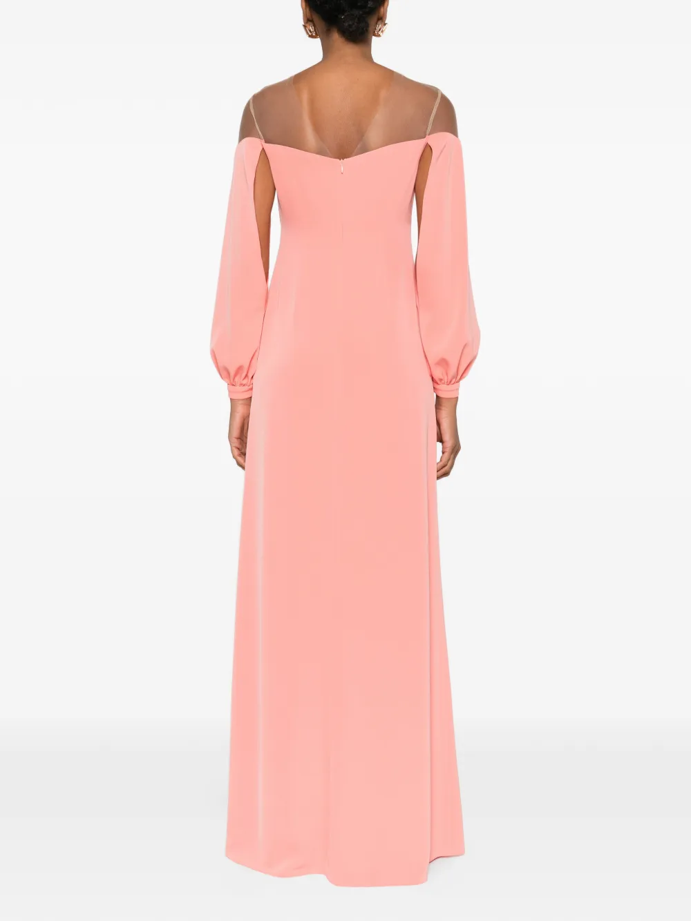 Cristallini Rafaela Long-sleeves Maxi Dress In Pink