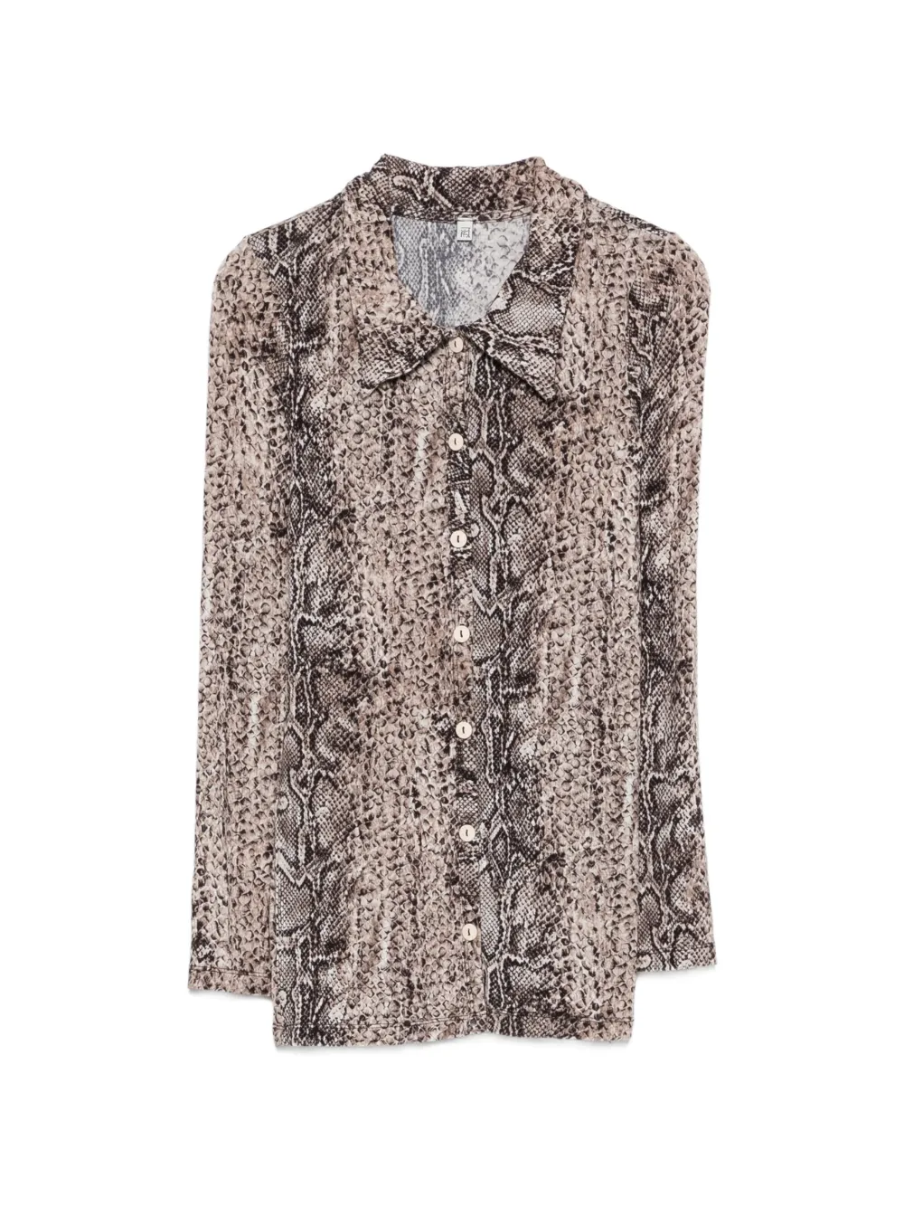 Baserange Cosme snakes-pattern shirt - Nude