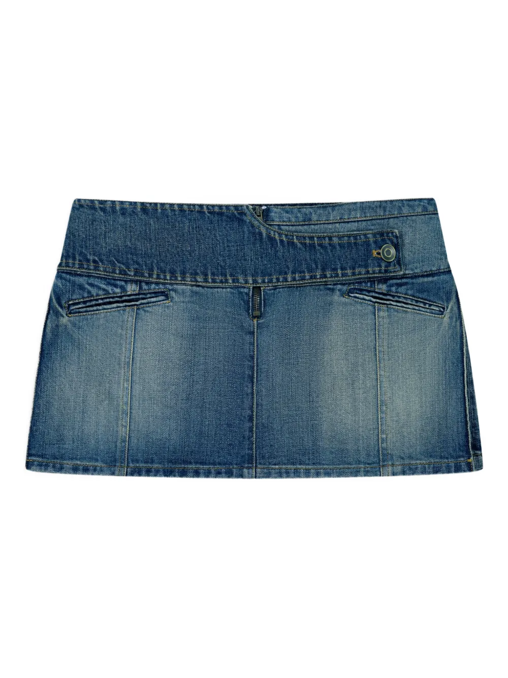 Coperni Straight denim mini-rok met vlakken Zwart